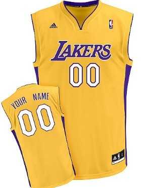 Men & Youth Customized Los Angeles Lakers Yellow Jersey
